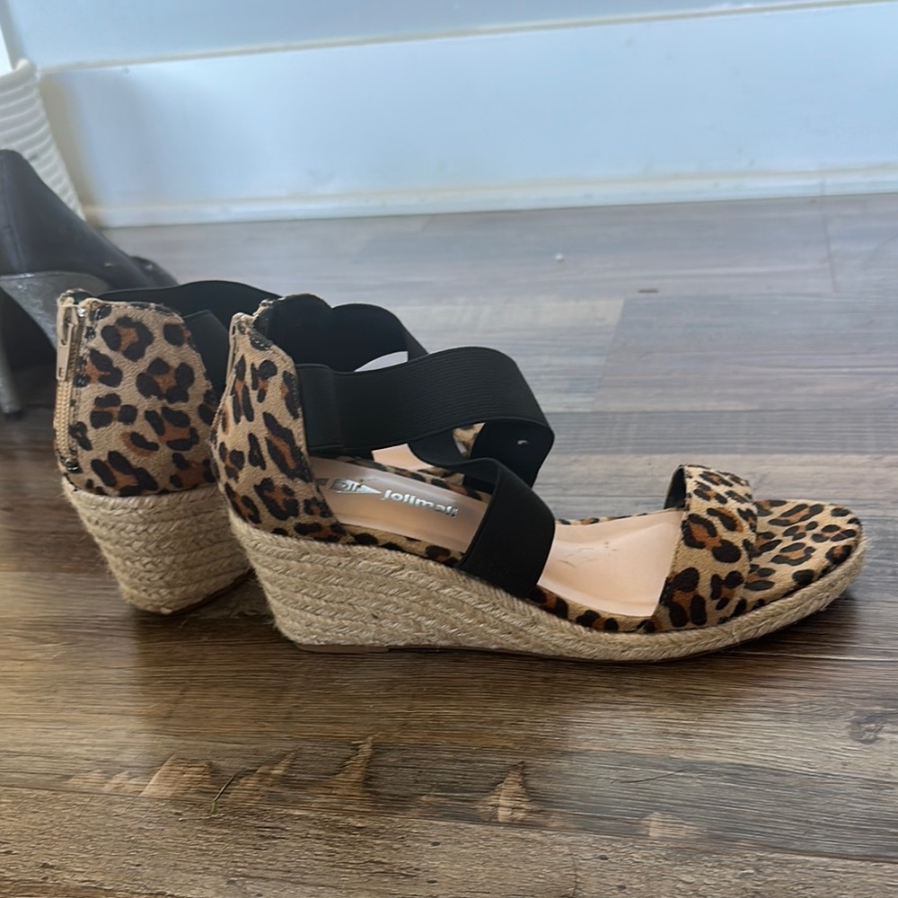 Leopard Print Wedge Sandals